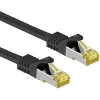 Wentronic RJ45 Patchkabel CAT 6A S/FTP (PiMF), 500 MHz mit CAT 7 Rohkabel, Schwarz, 20 m, LSZH halogenfrei, Kupfer, RJ45 (CAT 6A) Stecker