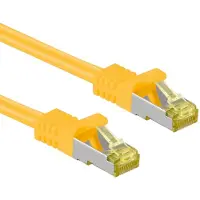 Goobay RJ45 Patchkabel CAT 6A S/FTP (PiMF), 500 MHz mit CAT 7 Rohkabel, Gelb, 20 m, LSZH halogenfrei, Kupfer, RJ45 (CAT 6A) Stecker