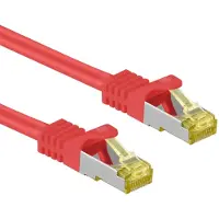 Goobay RJ45 Patchkabel CAT 6A S/FTP (PiMF), 500 MHz mit CAT 7 Rohkabel, Rot, 25 m, LSZH halogenfrei, Kupfer, RJ45 (CAT 6A) Stecker
