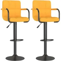 vidaXL Barhocker 2 Stk. Senfgelb Stoff