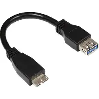 Alcasa Adapterkabel USB 3.0 OTG (On-the-go), Micro Stecker B an Buchse A, schwarz, 0,1m, Good Connections (2711-OTG)