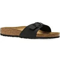 Birkenstock Madrid Damen-Pantoletten in Schwarz – weite Passform