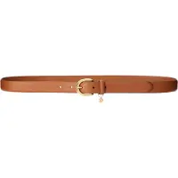 Lauren Accesorios für Damen. 412802952005 Geprägter Ledergürtel mit brauner Perle (L), Lässig