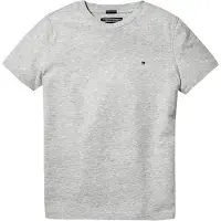 Tommy Hilfiger T-Shirt "BOYS BASIC CN KNIT", Jungen, Gr. 8/128, grau (grau, meliert), Obermaterial: 100% Baumwolle, Basic, Basic schmal, Rundhals, Shirts T-Shirt, für Jungen