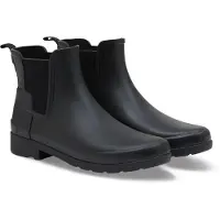 Hunter Orig al Frauen Raff ierte Schlank Fit Vegane Chelsea Stiefel Schwarz – undefined / Schwarz