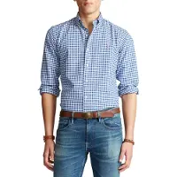 Ralph Lauren für Herren. 710792041005 Custom Fit Oxford Hemd blau (S), Lässig, Party, Baumwolle, Langarm