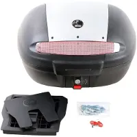 Hepco&Becker Topcase Journey 50 Universal 49 Liter schwarz/silber Unisexneutral010 - Motorradzubehör - Motorradgepäck