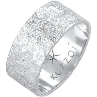 KUZZOI Silberring "Ring Herren Bandring Organic Struktur 925 Silber" Gr. 54, grau (silber), Fingerringe, Herren, 54, Silber 925 (Sterlingsilber), Silberring