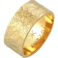 KUZZOI Silberring "Ring Herren Bandring Organic Struktur 925 Silber" Gr. 56, gold, Fingerringe, Herren, 56, Silber 925 (Sterlingsilber), Silberring