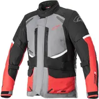 Alpinestars Andes V3 Drystar Motorrad Textiljacke, grau/schwarz/rot, S