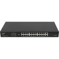 Lanberg Switch 24X 100MB DSP+/2X Combo Rack 19" 360W V2 (RSFE-24P-2C-360)