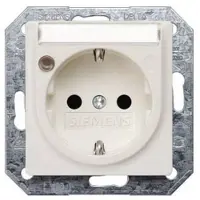 Siemens 5UB1524 DELTA i-system Steckdose m. Schriftf./ erh. Berühr.schutz/Funktionsanz., titanweiß