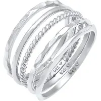 Elli Ring-Set "Ring Stapelring Stacking Boho Set (5 tlg.) 925 Sterling Silber" Gr. 50, silber, Fingerringe, Damen, 50, ohne Stein, Silber 925 (Sterlingsilber), Ring-Set
