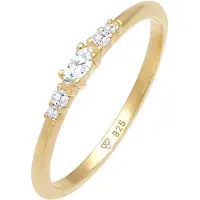 Elli Verlobungsring "Ring Zirkonia Marquise Elegant Verlobung 925 Silber" Gr. 58, gold, Fingerringe, Damen, 58, Silber 925 (Sterlingsilber), Verlobungsring
