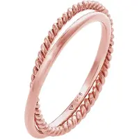 Elli Silberring "Ring Wickelring Klassik Fein Gedreht 925 Silber" Gr. 50, rosa (rosegold), Fingerringe, Damen, 50, Silber 925 (Sterlingsilber), Silberring