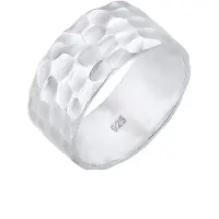 Elli Silberring "Ring Breit Bandring Gehämmert Matt 925er Silber" Gr. 56, silber, Fingerringe, Damen, 56, Silber 925 (Sterlingsilber), Silberring
