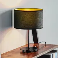 Duolla Tischlampe Golden Roller, schwarz/gold, Höhe 30 cm