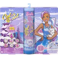 Mattel HJD60 - Barbie - Color Reveal - Adventskalender, Puppe, Tiere und 25 Überraschungen