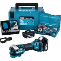 Makita DTM52RTJX1, Lithium-Ion (Li-Ion), Schneiden, Schleifen, Bürstenlos, Schwarz, Blau, Silber, 20000 OPM, 10000 OPM