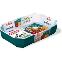 Pyrex Backofenplatte aus Glas rechteckig 33x22x7cm Farben Pfau -