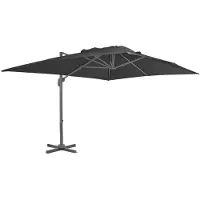 vidaXL Ampelschirm mit Aluminiummast 400 x 300 cm Anthrazit
