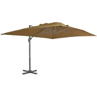 vidaXL Ampelschirm mit Aluminiummast 400 x 300 cm Taupe