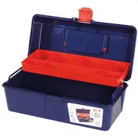 Tayg 21, Werkzeugkasten, Kunststoff, Polypropylen, Blau, Rot, Scharnier, 310 mm, 160 mm