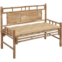 vidaXL Gartenbank mit Auflage 120 cm Bambus