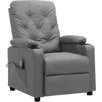 vidaXL Massagesessel Grau Kunstleder