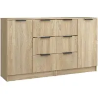 vidaXL Sideboards 2 Stk. Sonoma-Eiche 60x30x70 cm Holzwerkstoff