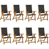 vidaXL Klappstühle, 8-teilig, Massivholz Akazie und Textilene