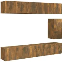 vidaXL 7-tlg. TV-Schrank-Set Räuchereiche Holzwerkstoff