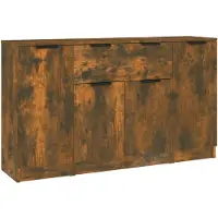 vidaXL Sideboards 3 Stk. Räuchereiche Holzwerkstoff
