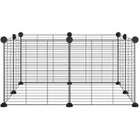 vidaXL 8-Panel-Haustierkäfig Schwarz 70x70x35 cm Stahl