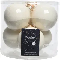 Ksd 6 Weihnachtskugeln Wolle weiß Emaille 80 mm (wit)