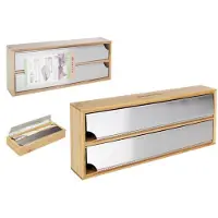 Amahogar Bambus- Aluminium- Und Folienspender 33.5x13 Cm Golden Golden One Size