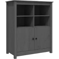 vidaXL Sideboard Grau 83x41,5x100 cm Massivholz Kiefer
