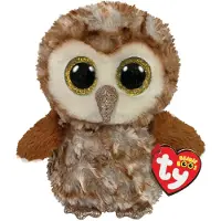 TY Beanie Boos Percy, Spielzeug-Eule, Braun, Weiß, Seide, China, 82 mm, 75 mm