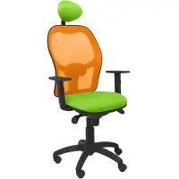 Piqueras Y Crespo Jorquera Stuhl orangefarbenes Netzgeflecht Bali grün pistaziengrün Sitz mit fester Kopfstütze