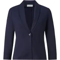 Rich & royal Jerseyblazer , Damen, Gr. M, blau (tiefblau), Web, Obermaterial: 75% Viskose, 21% Polyamid, 4% Elasthan, Blazer Jerseyblazer, mit 1-Knop-Verschluss