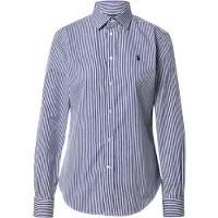 Ralph Lauren für Damen. 211891379001 Baumwollhemd mit blauen Slim Fit-Streifen (42), Beige, Lässig, Baumwolle, Klassisch, Langarm