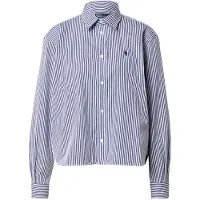 Ralph Lauren für Damen. 211891419001 Kurzgeschnittenes Baumwollhemd mit blauen Streifen (L), Lässig, Baumwolle, Langarm