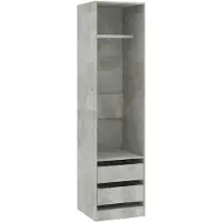 vidaXL Kleiderschrank Schubladen Betongrau 50x50x200cm Holzwerkstoff