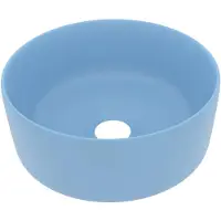vidaXL s Waschbecken Rund Matt Hellblau 40x15 cm Keramik