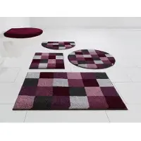 Grund Badematte "Mosaik, Badvorleger, Badezimmer Teppich, sehr weich" Gr. 5, lila (beere), H:20mm, Kunstfaser, Badematten, Badematte, angenehm weich, auch als 3 teiliges Set erhältlich, Made in Europe