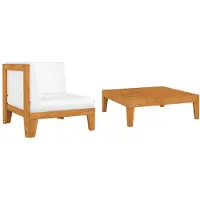 vidaXL 2-tlg. Garten-Lounge-Set mit Auflagen Massivholz Akazie
