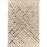 Kayoom Teppich "Mylen 625", beige (creme, schwarz), B:120cm H:20mm L:170cm, Baumwolle, Teppiche, Teppich