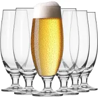 Unyqoos KROSNO Weizenbiergläser 6er-Set – 500 ml, bleifreies Kristallglas, Elite‑Kollektion, spülmaschinenfest, H 215 mm × Ø 79 mm