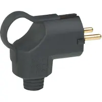 Legrand Gummi-Winkelstecker 2P+T 16A Schwarz IP20 - 050252