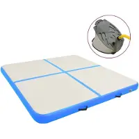 vidaXL Aufblasbare Gymnastikmatte mit Pumpe 200x200x20 cm PVC Blau